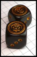 Dice : Dice - 6D - Unknown Brown with Copper With Creature - JA Collection Apr 2024